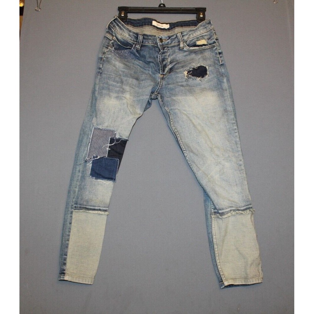 Cello Boho Style Distressed Patchwork Capri Jeans Size 3